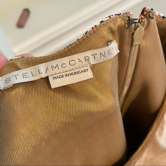 Stella McCartney Brown Plaid Velvet Bustier Mini Dress 42 Small - Picture 3 of 16